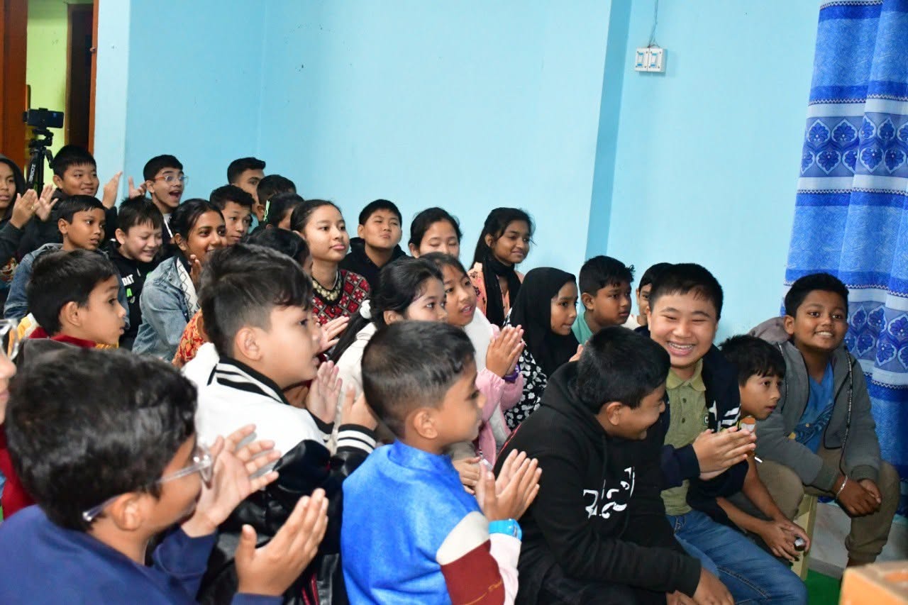 Student speaking confidently in class